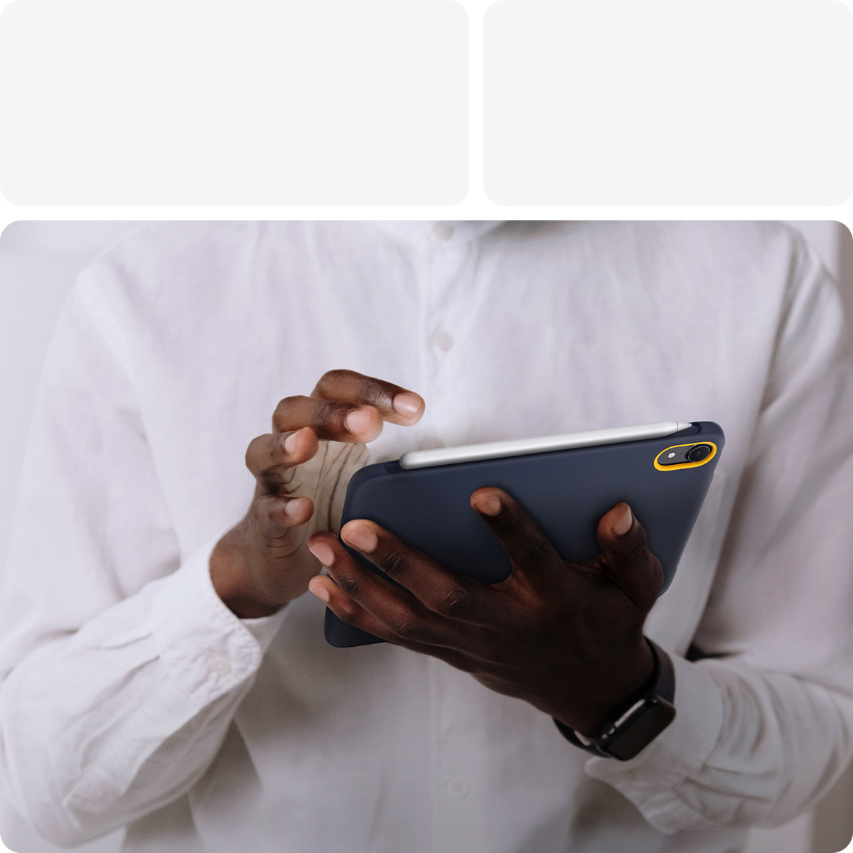 Etui Spigen Nano Pop do iPad Mini 7 gen. 2024 / 6 gen. 2021, granatowo-żółte